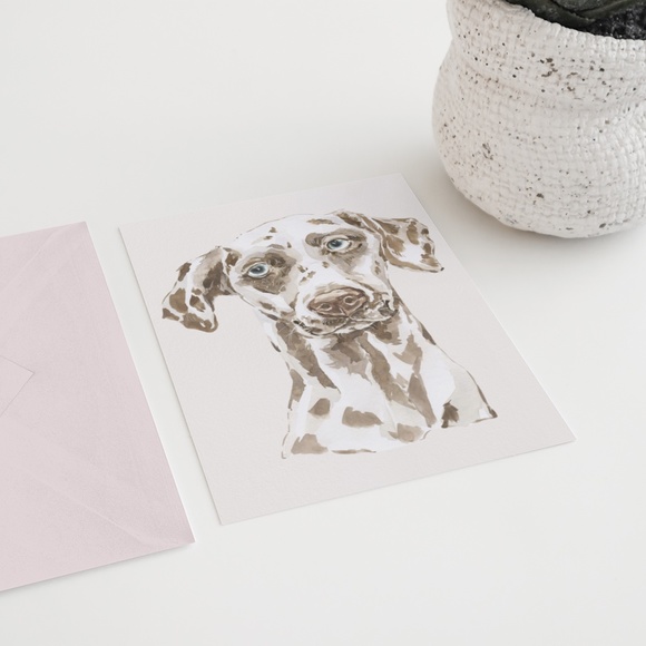 Watercolor Dalmatian Brown Dog Wall Art Illustration Print Poster Card Unframed - Picture 6 of 7